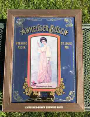 Vintage 1978 Anheuser Busch Vintage Mirror Budweiser King Of Beers 26â? X 20â?