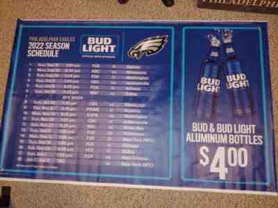 2022-2023 Philadelphia Eagles Season Game Schedule,60x38 Bud Light Vinyl Banner