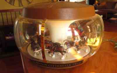 Budweiser Carousel Light Beer Clydesdale Horse Carriage Sign Lamp Vintage - Mint