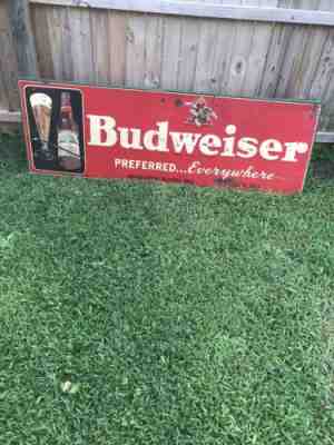 Rare Metal antique Budweiser Huge 6ft sign pilsner glass original G-29