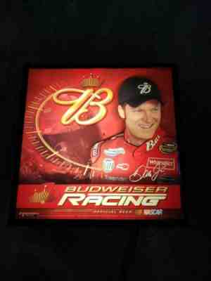 Budweiser Racing NASCAR Light Up Sign Dale Earnhardt Jr. Bar Pub Man Cave Beer