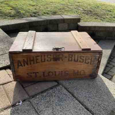 ANTIQUE 1918 ANHEUSER BUSCH BEER PROHIBITION WOOD CRATE BOX LAGER ALE THE KING !