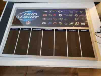 Large Bud Light Beer NFL LED Lighted Menu Board Display Weekly Message 38