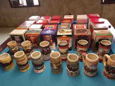 Budweiser Holiday Christmas Steins 1980-2019 FULL SET new in box 40 steins 2018