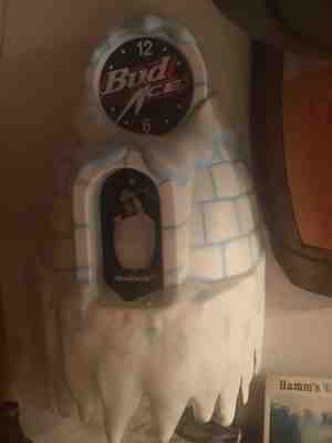 bud ice penguin beer sign