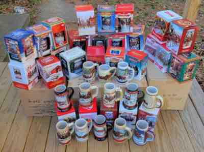 Budweiser Holiday Steins COMPLETE COLLECTION 1980-2020 (41 Steins)