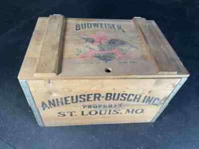 Vintage 1976 Budweiser Anheuser Busch Centennial Wooden Beer Crate Box 1876-1976