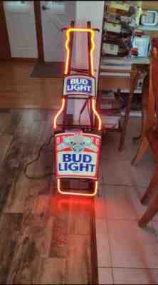 Vintage BUD LIGHT Longneck Bottle Neon Bar Sign