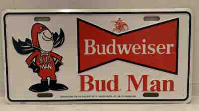 Bud Man Budweiser License Plate Beer Unused