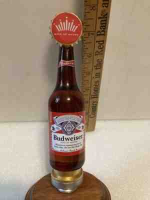 BUDWEISER LIMITED EDITION GLASS BOTTLE draft beer tap handle. ST. LOUIS,MISSOURI