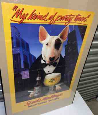 Vtg 1980â??s Spuds MacKenzie POSTER Tuxedo Chicago Sears Tower Budweiser Dog Prop