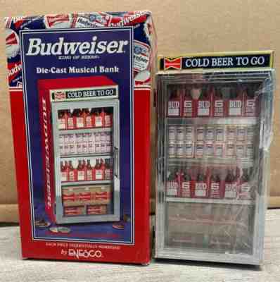 Budweiser Beer Battery Op Die-Cast Musical Bank By Enesco MIB 1998 VERY COOL!