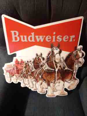 budweiser cyldesdale tin sign ....free shipping