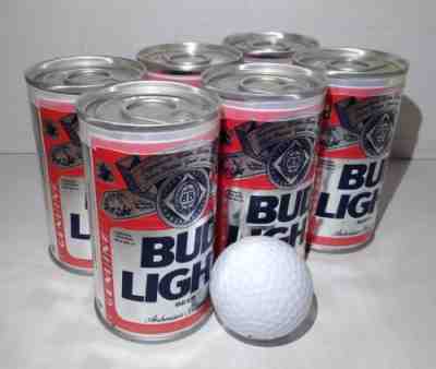 Vintage SIX PACK Bud Light Golf Balls Sealed Beer Can (6) Pair Budweiser USA