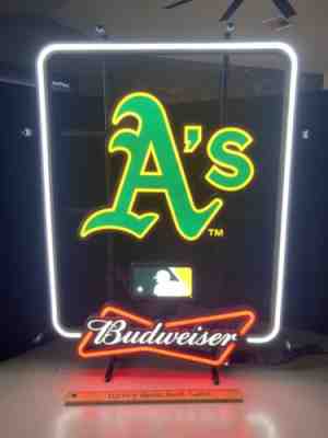 Budweiser Oakland Aâ??s MLB Baseball LED Light Beer Bar Sign Not Neon Bud