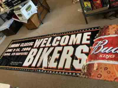 WELCOME BIKERS LOUDON CLASSIC MOTORCYCLE RALLY BUDWEISER VINYL POSTER BANNER