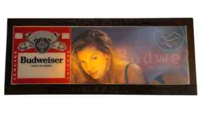 Vintage 1979 Budweiser BUD GIRL Lighted Wall Sign Bar Sign