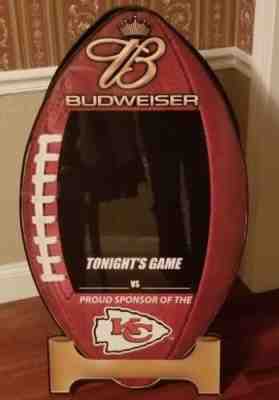 BUDWEISER BEER KANSAS CITY CHIEFS NFL FOOTBALL DRY ERASE BOARD MENU SIGN 40X23