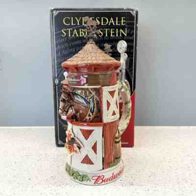 Anheuser Busch Beer Budweiser Clydesdale Stable Stein Collector First Edition