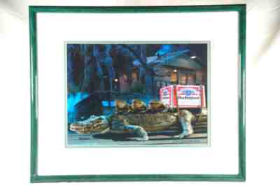 1996 Budweiser Frogs Limited Edition Animated Art Framed 330/2000 Bud Frog COA