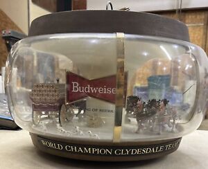 Vintage Working Budweiser Carousel Clydesdale Parade Hanging Lamp Light