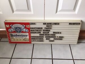 Genuine BUDWEISER 1979 King of BEERs Clydesdale Plastic Wall Hang Menu Board