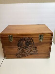 RARE Vintage Budweiser Clydesdales Anheuser Busch Beer Wooden Crate w/Tray