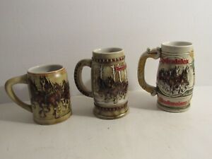 (3) 1980 1981 & 1983  BUDWEISER BEER steins from the 