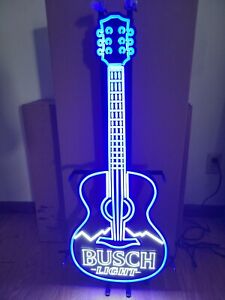 Busch light beer light up led guitar sign music bar game room man cave new