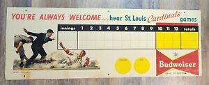 Vintage 1950's St. Louis Cardinals Baseball Scoreboard Budweiser 45