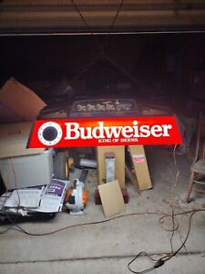 BUDWEISER Beer Sign Lighted Clydesdales Horse Team Pool Table Bar Light W/ Clock