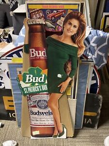 1993 Kathy Ireland Budweiser Large  Cardboard Cutout Standee 36” Sign Vintage