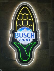 Busch Light beer Corn cob Farmers led light up sign Game Room Man Cave Tractor