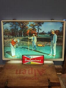 BUDWEISER Beer Golf Lighted sign-Very nice! -Vintage Antique