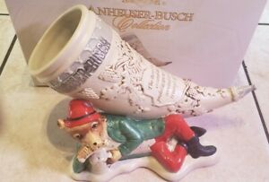 Rare Anheuser Busch Bevo Fox Ceramic Horn With Original Box and COA