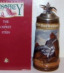 Rare Vintage 1993 Anheuser Busch Birds of Prey Osprey Budweiser Beer Stein RARE