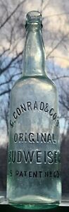 C. CONRAD ORIGINAL BUDWEISER, Qt. Sz., C.C. & CO, Extra Nice, Glory Applied Top