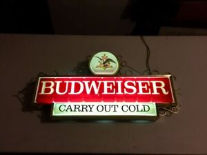 Vintage 1967 Anheuser Busch Budweiser Beer Light Bar Sign