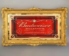 Budweiser Millennium Gold Framed Mirrored Advertising Sign