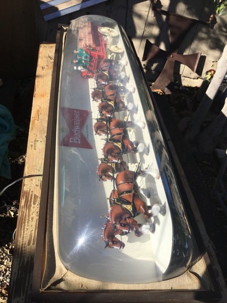 Vintage Budweiser Clydesdales Lighted Bar Sign