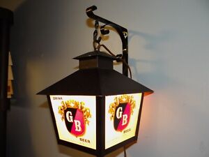 1950s Vtg Griesedieck Bros St Louis Lantern Lighted Beer Bar Sign With Bracket