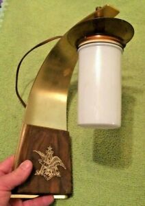 2 Antique Budweiser Wall Sconces Lakeside Plastics Works Bar Upside Down Rare