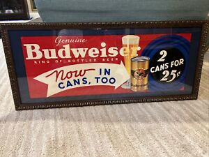 RARE !! 1936 Budweiser Paper Window Sign