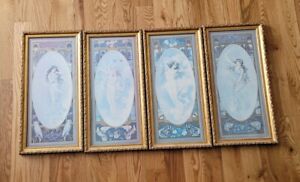 Vtg Lot 4 1905 Anheuser Busch Four Seasons Prints Humphrey 22 x 11 Budweiser