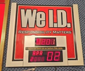 WE I.D. Lighted Sign Budwieser Responsibility Matters budwiser Billboard,pugs