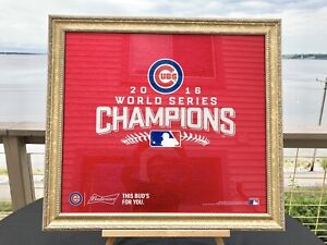 Budweiser Bar Mirror 2016 World Series Champions Chicago Cubs