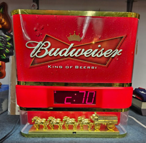 Vintage Budweiser Clydesdales Showcase Clock Lighted Sign 2008 Tested