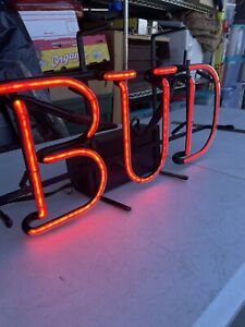 Real Rare Glass Vintage Budweiser Beer  Electric Signs BUD Neon Sign Circa 1950s