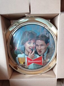 BUDWEISER ADOLPHIS VINTAGE ROTATING POCKET WATCH BAR DISPLAY CLOCK  NOS