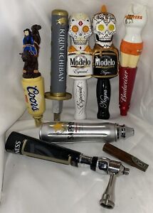 Mostly New Lot Of 8 Tap Handles Modelo Budweiser Hooters Coors Bull Rider